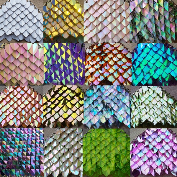 Iridescent Thin Plastic Scalemail,Medium Size Dragon Scales for Armor Jewelry Supplier, Scalemaille ,chainmail