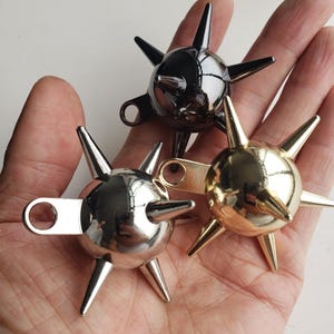 4pcs Large Flail Ball Pendant,jewelry charms for earrings,necklace making,Morning Star,Solid Spike Ball