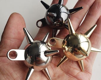 4pcs Large Flail Ball Pendant,jewelry charms for earrings,necklace making,Morning Star,Solid Spike Ball