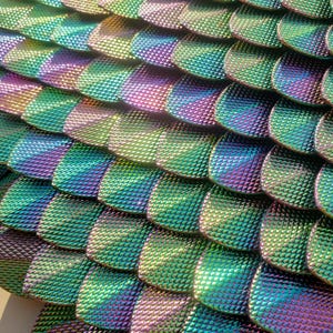 Large Rainbow Alloy Scalemail Scale with Dragon Scales Texture ,Scalemail Scales Bulk and Scalemaille for Armor Jewelry Supplier