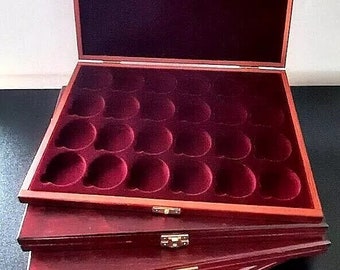 Luxury Wooden Box 1oz Silver Gold Bullion Coin, Display Tray, Presentation Case, Collection Storage