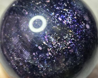 Large Bloodshot iolite sphere 74mm - lolite ultra rare rainbow flash - water sapphire - aaa quality - Cordierite