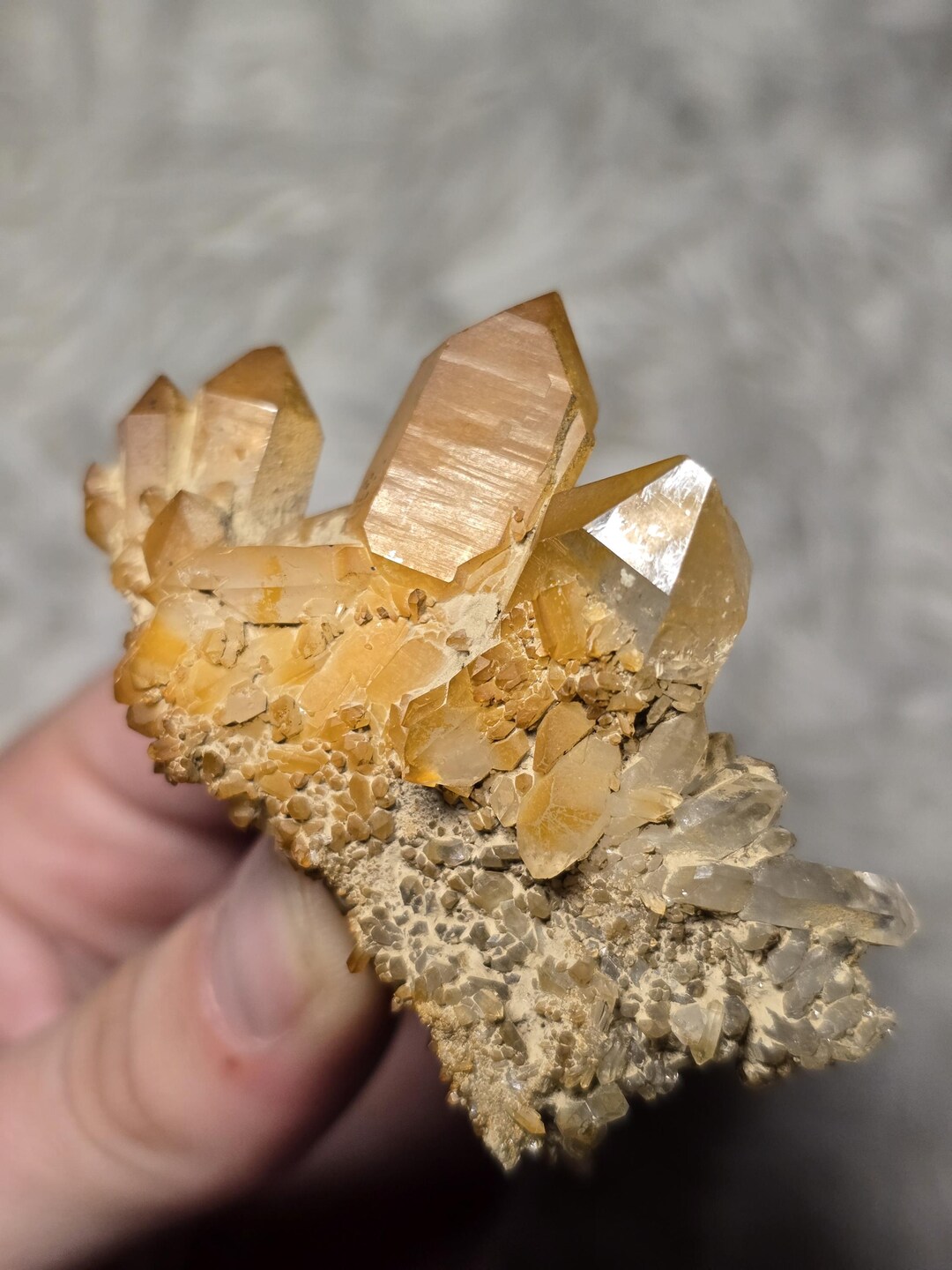 Quartz With Rust Tangerine Quartz Cluster Points From Pakistan - Iron Rust Quartz ...