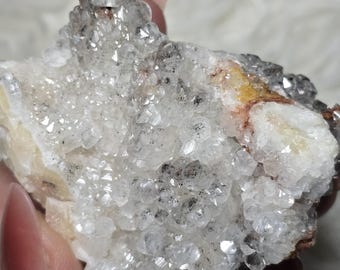 Disco Glitter Calcite with Goethite Inclusions - Glittery Calcite on Matrix