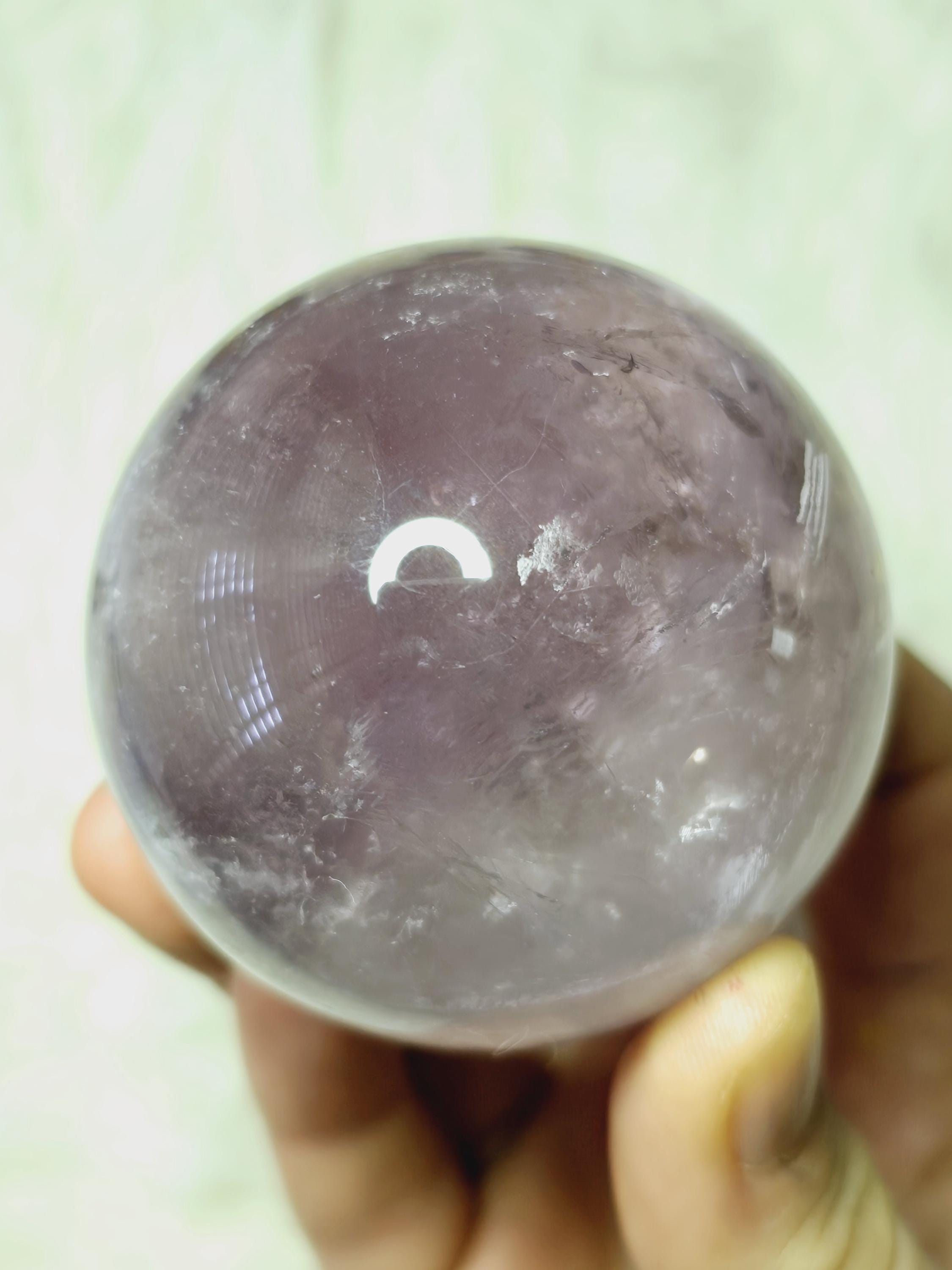Lavender Amethyst Sphere, 60mm Size, Rainbow Flashes, Very Gemmy Sphere ...