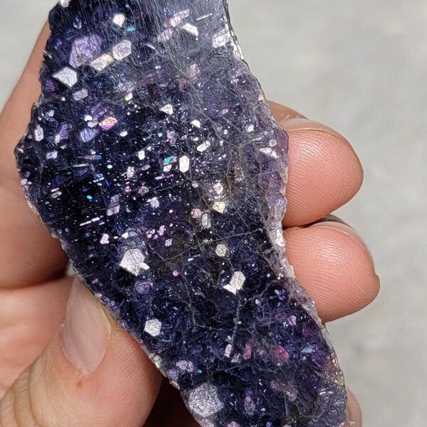 Bloodshot iolite slab, 3inch slab, lolite rainbow flash, Confetti stone, water sapphire, Cordierite