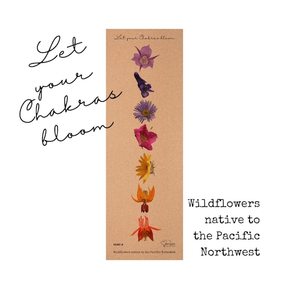 Cork yoga mat with wildflowers design (Let you Chakras bloom)