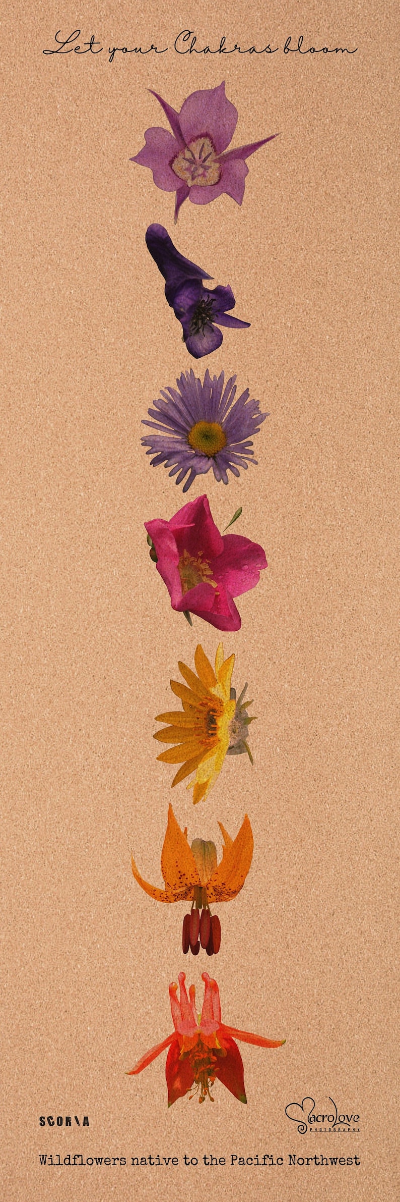 Esterilla de yoga de corcho con diseño de flores silvestres (Deja que tus chakras florezcan) imagen 10