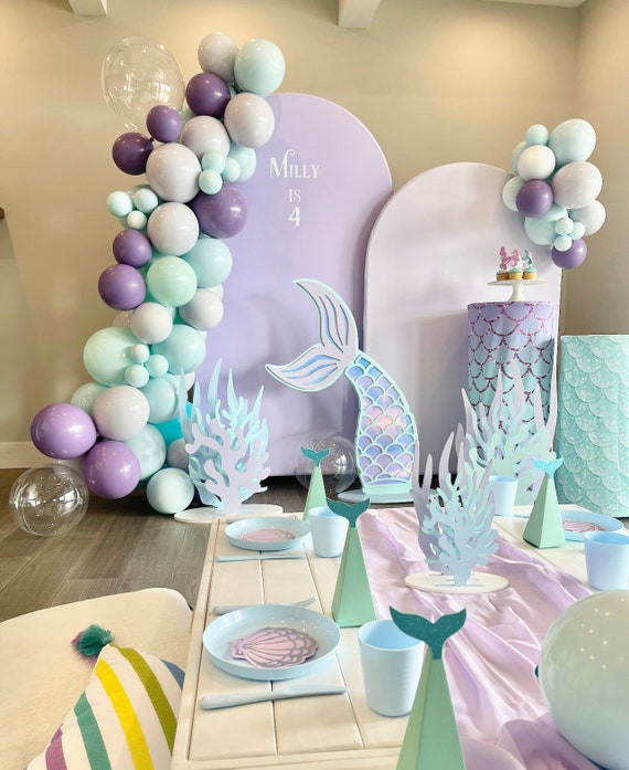 Kit de guirlande de ballons de sirène, toile de fond de sirène DIY