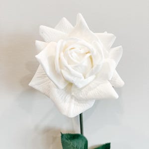 White Real Touch Rose - Single Stems - Premium Artificial Flowers for Elegant Decor
