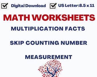 Grade 2 Math: Multiplication Facts 2 to 9, Skip Counting Numbers, and Measument