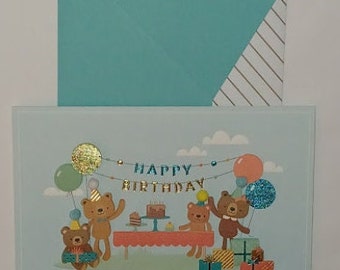 Hallmark Signature Birthday Greeting Card Bear Picnic Birthday Card