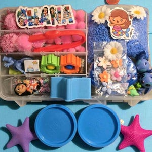 Lilo and Stitch Characters Sensory Kit with Playdough Stretch Colored Rice and Magic Sand