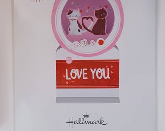 Hallmark Signature Valentine's Day Greeting Card Pop-Up Snow Globe Card with Envelope Plays Music and Confetti