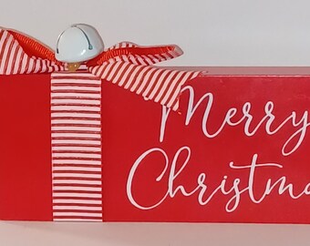 Merry Christmas Wooden Decorative Free-Standing Wood Sign