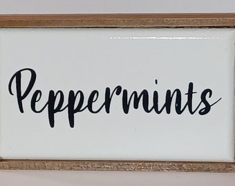 Christmas Wooden Decorative Free-Standing Wood Sign Peppermints