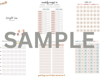 AFDRUKBARE Gewichtsverlies Tracker Journal Planner PDF-download