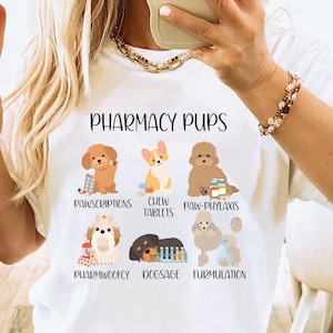 Pharmacy Funny Dog Shirt, Pharmacist Dog Puns PharmWoofcy Comfort Colors®, Cute Dog Lover Pharmacy Gift, Medication Rx Puns, Pharmacist