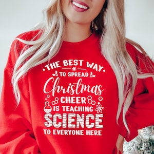 Science Teacher Christmas Sweatshirt,Stem Teacher Shirt,Funny Christmas,Chemistry Christmas Biology Xmas,Christmas Teacher,Tree Cake Shirt