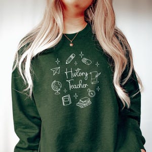 History Teacher Sweatshirt, History Teacher Gift Doodles, Cute Teacher Crewneck Gift,History Teacher Era Crewneck, Cozy Sweater