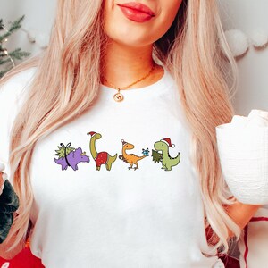 Cute Festive Dinosaur Christmas Shirt, Dino T-Shirt, Dino Lover Gift, Funny Dino shirt, Cozy Holiday Tee, Funny Christmas Dinosaur Shirt