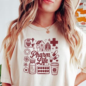 Pharm Life Comfort Colors Shirt Pharmacy Doodles, Medical Groovy Tee, Pharmacy Student Gift, Vintage Pharm Life Shirt, Doctor Nurse Apparel