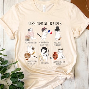 History Funny Cats T Shirt, Funny History Teacher Cat Lover Crewneck, Teacher Gift ,History Teacher Era Hisstorical Cat Puns World History