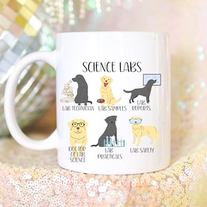 Science Labs Dog Mug, Cute Funny Dog Lover Scientist Science Teacher Gift, Lab Retriever Gift, Funny Lab Dog Lover Mug for Science Teacher