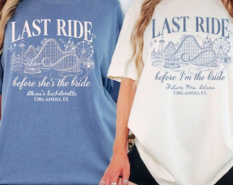 Bachelorette Comfort Colors Shirts 100% Cotton Theme Park Personalized