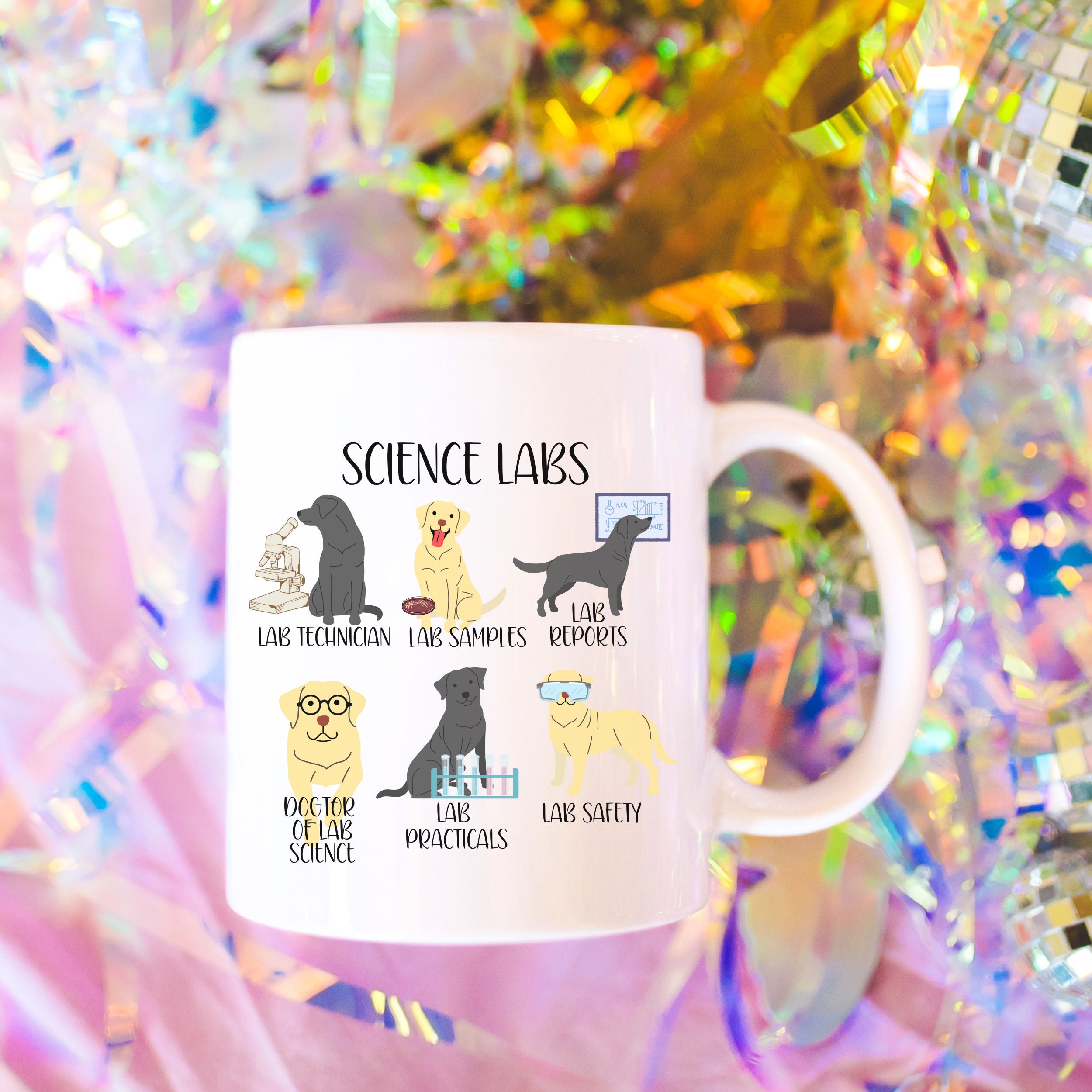Science Lab Retriever Science Labs Dog Mug, Cute Funny Dog Lover Scientist Science Teacher ...