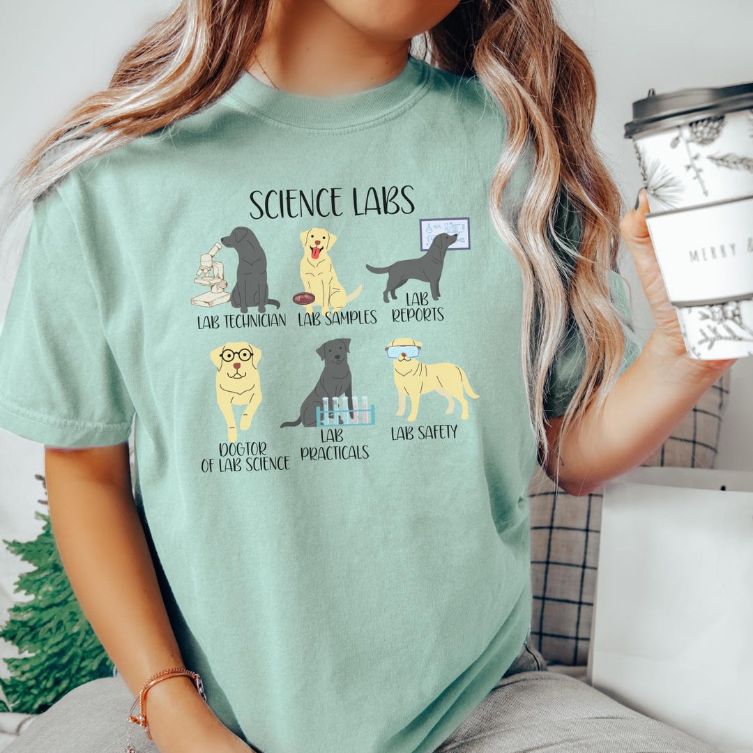 Science Lab Retriever Labrador Retriever Funny T Shirt Science, Comfort Colors® Dog Science ...