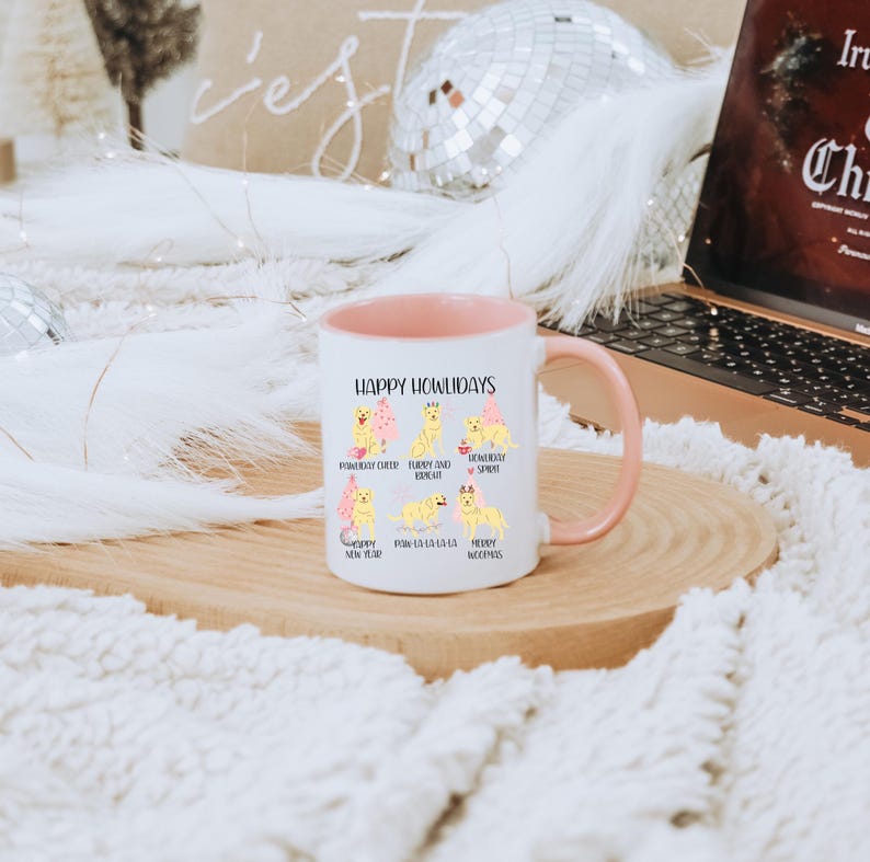 Lab Dogs Christmas Mug, Cute Holiday Labrador Retriever Funny Christmas