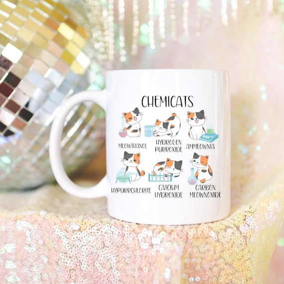 Chemistry Cats Cute Science Cat Mug, Cute Funny Cat Lover Scientist Science Teacher Gift, Chemistry Mug, Funny Cat Mug for Science Teacher
