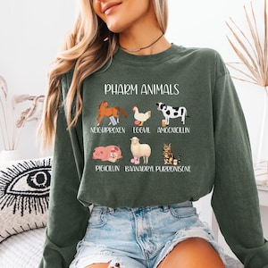 Pharmacy Funny Longsleeve Comfort Colors, Prescriptions Medical Funny Crewneck Pharm Tech Gift Funny Pharmacy Puns Pharmacist Gift PhD Shirt