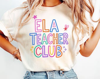 ELA教師クラブTシャツ　コンフォートカラーズクルーネック スウェットシャツ　新学期向け英語科