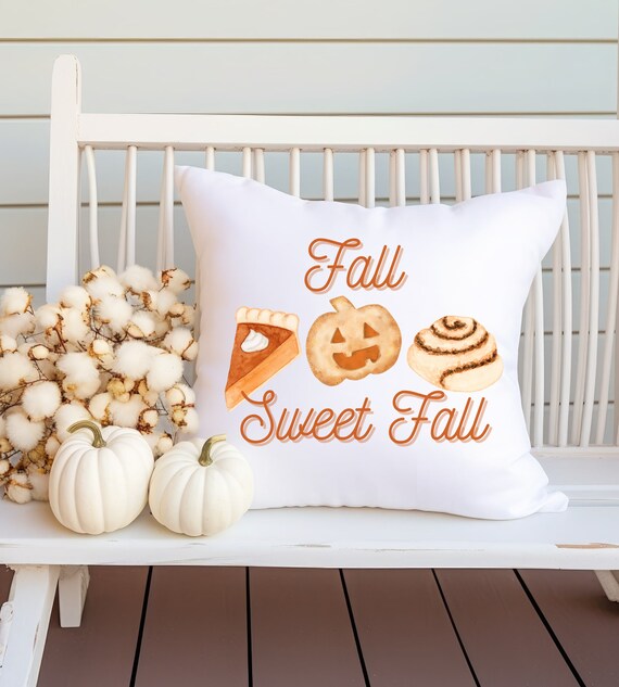 Fall Sweet Fall Throw Pillow Fall Throw Pillow Fall Home Decor Autumn Decor Farmhouse Decor fall Pillow Autumn Pillow Halloween Pillow Etsy