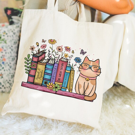 Meowy Christmas Tote Bag, Cute Cats Christmas Tote, Christmas Gift