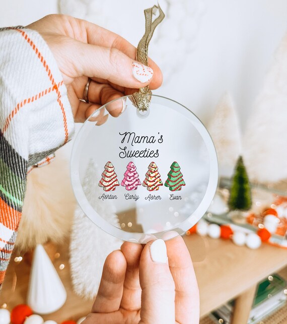 Mama Custom Christmas Ornament,xmas Tree Holiday Cake Kids Names
