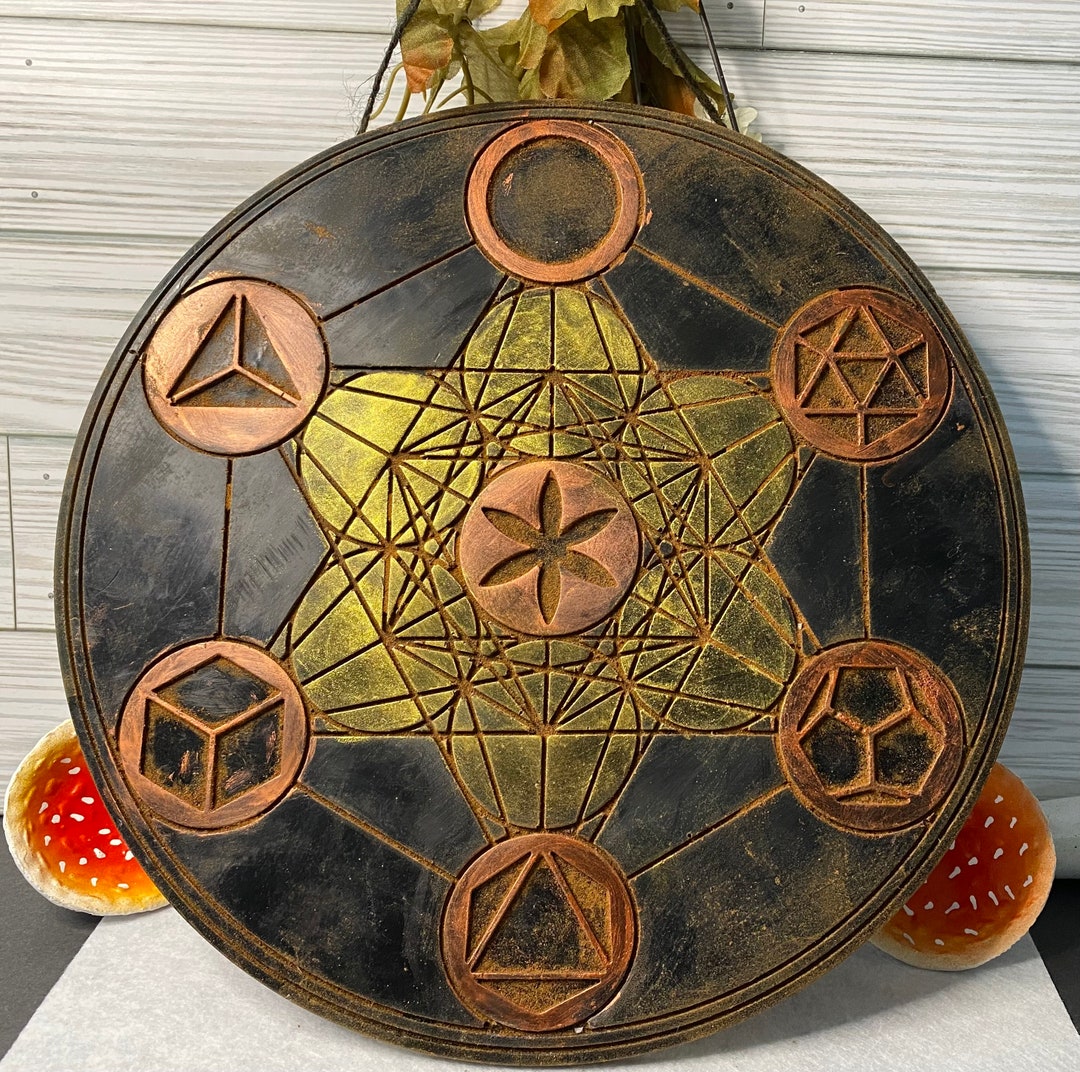 Unisex Pigment Dye Tee - Metatron's Cube in Brick main image 0