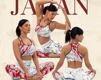 Fleurs de cerisier, marbre, tourbillon, leggings japonais gluants et soutien-gorge de sport Yami Kawaii