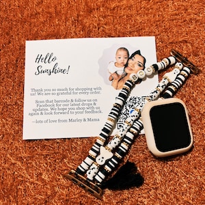 Women’s Watch Band for fall, Halloween themed watch band, clay bead watch band