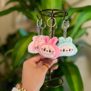 Pluche sleutelhanger konijntje Labubu – Kawaii knuffelbedel