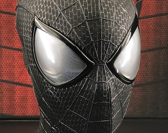 Venomized Spider-Man Cosplay Mask: Black Lycra Spandex, Customizable