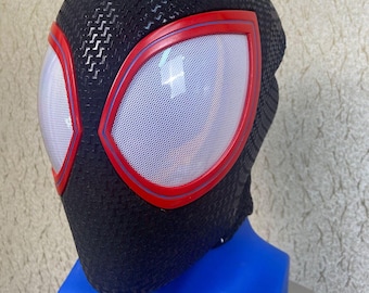 Miles Morales Mask – Silk Screen Spandex, Cosplay Full Head Cover