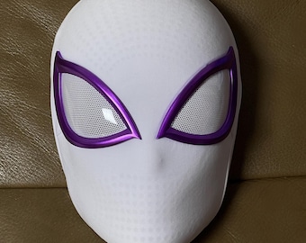 Gwen Stacy Spider-Man Cosplay Mask: Lycra Spandex, White Face Shell