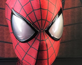 Custom Fit Spider-Man Mask: Lycra Spandex Cosplay - Red Face Shell