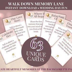Bachelorette Party Conversation Cards, Bridal Shower Game, Wedding Conversation Starters, Bride to Be Game, 63 Printable Cards
