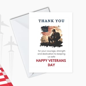 Printable Veterans Day Greeting Card - Instant Download/Express Gratitude with Printable Veterans Day Card