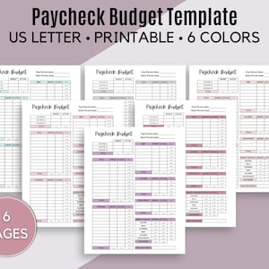 Printable Paycheck Budget Planner/Paycheck Breakdown/Paycheck Budget Overview Template/ Paycheck Budget Printable/Pre-calculated fields