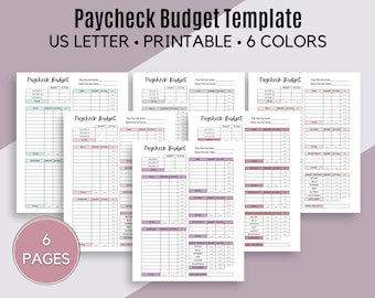 Printable Paycheck Budget Planner/Paycheck Breakdown/Paycheck Budget Overview Template/ Paycheck Budget Printable/Pre-calculated fields